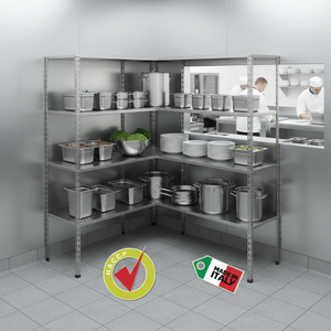 AISI 304 acciaio inossidabile 4 scaffali unità 100x50 altezza portata 200cm - Product Image 3