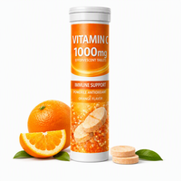 Comprimés effervescents personnalisés OEM saveur orange Vitamine C Zinc pour blanchiment de la peau, complément beauté, comprimés à dissolution rapide VC à boire