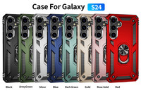 Coque Anti-Choc Pour Samsung Galaxy S24 Housse de Téléphone TPU PC Hybride avec Béquille Anneau Métallique pour Samsung S23 Plus S22 Ultra S21