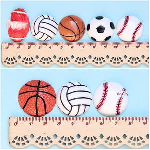 Pelota deportiva de resina grande, parche de fondo plano, accesorios de fútbol y baloncesto, joyería creativa DIY, pendientes de tuerca, paquete ECPERT - Product Image 4