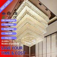 Lámpara Colgante LED de Cristal Ajustable en Altura, Impresa en 3D, Marca DUOMEIJU, para Vestíbulo de Hotel, Oficina en Casa, Sala de Estar, Villa - Moderna