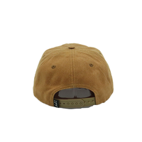Grosir topi coklat pinggiran datar tidak terstruktur Logo kustom topi Snapback 5-Panel untuk pria penawaran menarik fitur kain umum luar ruangan
