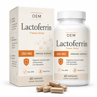 Capsules de lactoferrine lyophilisée de qualité professionnelle avec ingrédient actif de haute pureté pour soutenir l'absorption du fer
