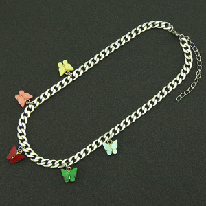 Collar con Colgante de Mariposa Colorido Estilo Hiphop Urbano 2026, Cadena Punk Simple y Exquisita, Collares Unisex, Joyería de Moda al por Mayor - Product Image 5