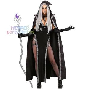 Disfraz de Bruja Vampiro de Halloween para Mujer Adulta, Disfraz Medieval de Mago para Carnaval, Fiesta, Representación Teatral, Baile de Máscaras - Product Image 1