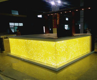 Comptoir de bar moderne avec dessus en marbre blanc et éclairage LED pour bar à domicile, hôtel, centre commercial avec garantie de 10 ans