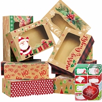 Scatole per Biscotti Natalizi Vendita Diretta dalla Fabbrica, Grandi Scatole per Alimenti da Forno per le Festività, Scatole Regalo Pieghevoli Natalizie Personalizzabili con Logo