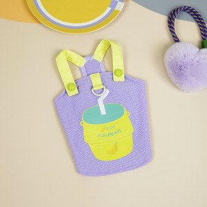 Gilet à Bretelles pour Chien Couleur Bonbon d'Été, Haut Sans Manches pour Animal de Compagnie avec Imprimé Pomme Mignon et Anneau en D - Product Image 3