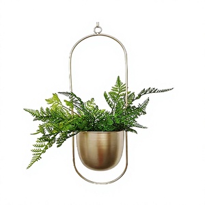 กระถางแขวนสีทองเมทัลลิก คุณภาพสูงสุด สำหรับตกแต่งสวน ราคาขายส่ง - Product Image 1
