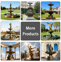 Grand Ange de Jardin d'Extérieur de Luxe en Laiton Moulé Sculpture Mythologie Grecque Dieu de la Mer Fontaine Statue