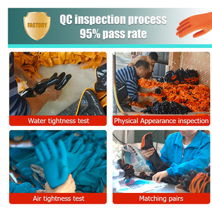 Gants de nettoyage ménager imperméables antidérapants en caoutchouc souple réutilisables de 12 pouces, 20 paires, épaisseur moyenne, avec revers perlé pour le travail en cuisine - Product Image 6