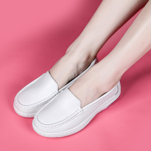 Cuscino con suola spessa in vera pelle bianca <span class=keywords><strong>scarpe</strong></span> Casual da donna con zeppa a punta tonda <span class=keywords><strong>scarpe</strong></span> da ballo di grandi dimensioni - Product Image 4