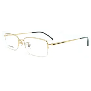 100% lunettes de soleil en titane très légères, fait à la main, demi-cadres optiques, fabriqué en chine