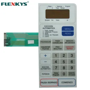 Custom New Fashion Capacitive Touch Microwave Membrane Switch Keypads With Aluminum Panel