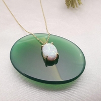 Bijoux délicats en acier inoxydable Colliers de pierres précieuses naturelles à la mode pour femmes Charmes de créateur en opale fine simple