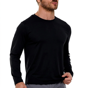 T-shirt à manches longues en jersey de coton et polyester léger 260 grammes, coupe slim, unisexe, homme, avec logo personnalisé. - Product Image 2