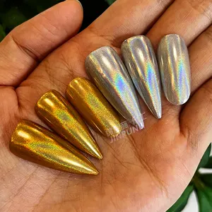 Chrome Nail Pigment Sliver Nail Art Rubbing Decoration Pigment Magic Mirror Fine Glitter Holographic Unicorn Metallic Chrome Powder