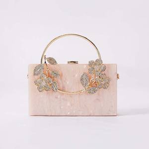 Fashion Classic Luxury Evening Clutch <b>Purse</b> for Women Wedding Flower Design 1-1.9L Capacity Shoulder Strap Magnetic Closure - Product Image 2