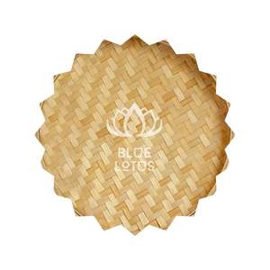 VENTE FLASH Plateau en bambou bleu lotus fait à la main 2025 Plateau de rangement en bambou naturel - Product Image 1