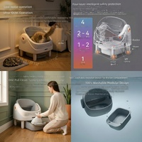 Bac à litière automatique pour chat contrôlé par application, construction en métal et plastique, design semi-ouvert, certifié pour l'Amérique du Nord, fabriqué en Chine