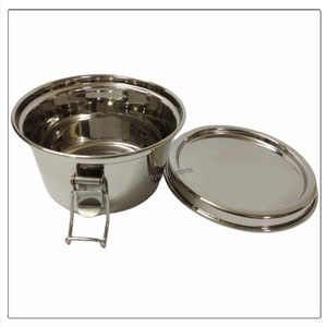 Insulated Disposable Stainless Steel Round <b>Lunch</b> <b>Box</b> 500ml Portable Leak-Proof Lock Clips School Take-Away Use - Product Image 3