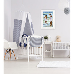 HMS สาวสองคนที่ชายหาด2สีขาวกรอบศิลปะผนังภาพวาดทะเลสำหรับตกแต่งบ้าน - Product Image 4