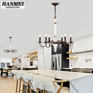 Metal Candle Chandelier Warm White LED Modern Minimalist Style Adjustable Hanging Height for Home & Restaurant Use HM-<b>DJ</b>-W1592P2 - Product Image 5