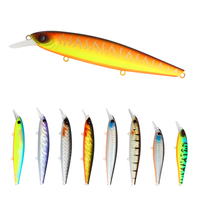 Leurre Minnow en plastique dur personnalisé de 130 mm et 20 g, type Wobbler, pour la pêche à la truite en mer, en bateau, en eau salée, avec hameçons