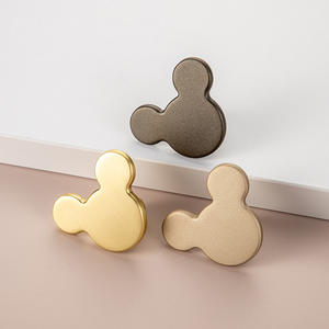 Tirador de cajón de aleación de zinc cromado con diseño de oso francés, libélula <span class=keywords><strong>y</strong></span> <span class=keywords><strong>Mickey</strong></span>, en acabado plateado brillante <span class=keywords><strong>y</strong></span> dorado, estilo vintage americano para muebles - Product Image 3