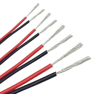 Fita de cabo de fio de silicone, fita plana, fio flexível elétrico 30awg 26awg 24awg 20awg 2pin, cabos de silicone de cobre