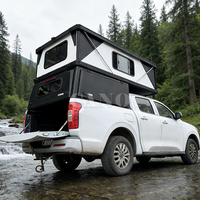 Tenda de Teto Rígido Integrada em Alumínio para Caminhonetes Tacoma, Hilux, Ford Raptor, Ram - Modelo Reto com Abertura Pop-Up