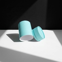 Emballage en tube de papier écologique, tube cylindrique en carton bleu marine uni pour cosmétiques