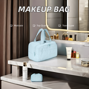 Bolsa de Viaje de Nailon con Cierre de Cremallera, Bolsa de Aseo Portátil, Set de Almacenamiento de Cosméticos, Bolsa de Gimnasio para Fin de Semana con Múltiples Aberturas - Product Image 6