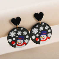 Boucles d'oreilles en forme de flocons de neige, bonhomme de neige de Style coréen, déclaration en acrylique, culotte pendante, avec crochet, pour filles, cadeau de noël