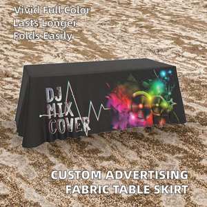 Jupe de table pliante en tissu polyester personnalisée pour la publicité, tailles sur mesure, logo unique, impression numérique pour événements et mariages - Product Image 2