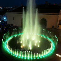 Fontaine interactive LED moderne en acier inoxydable de luxe pour l'extérieur, résistante au feu, pour plaza, parc, projet commercial