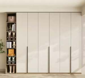 Diseño de armario ecológico doble de madera minimalista moderno personalizado para dormitorio - Product Image 1