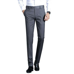 Pantalon à la mode personnalisé pantalon droit à rayures sans ballonnement costume <span class=keywords><strong>tailleur</strong></span> robe de soirée d'affaires <span class=keywords><strong>pour</strong></span> <span class=keywords><strong>hommes</strong></span> - Product Image 1