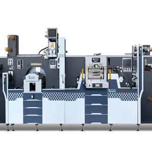 MDC-360 plus up to four flexo station roll to roll cold stamping or lamination and flatbed or rotary die cutting machine