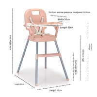Chaise haute pour bébé avec ceintures de sécurité Chaise de salle à manger en plastique pour 0-12 mois pour table à manger pour les jeux