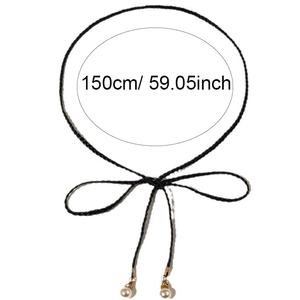 Style bohème taille corde mode Simple robe <span class=keywords><strong>ceinture</strong></span> décorative Imitation perles glands tressé <span class=keywords><strong>ceinture</strong></span> pour femmes cadeau d'été - Product Image 4