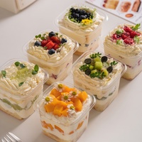 Boîte en plastique transparente jetable de qualité alimentaire pour emballage de tranches de gâteau et de desserts - Boîte à gâteau transparente et récipient à pâtisserie avec couvercle