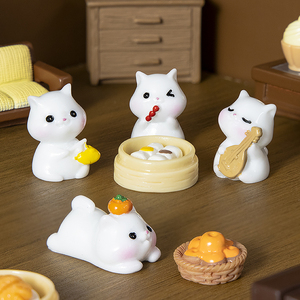 6 StylesResin Estilos chinos Gato Bandeja Figuritas para Interior Vacío Almacenamiento Llaves Receptor Decoración Accesorios Objeto para el hogar - Product Image 2