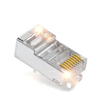 Connecteur modulaire Ethernet blindé RJ45 8 broches, double blindage, fiche mâle 8P8C STP FTP Cat6a, haute précision, durable, montage sur panneau