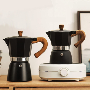 Estufa de inducción directa de fábrica <span class=keywords><strong>Cafetera</strong></span> portátil de aluminio para Exteriores <span class=keywords><strong>italiana</strong></span> Espresso Moka Pot - Product Image 1