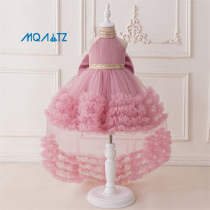 MQATZ Nuevo Vestido de Fiesta Negro para Niña con Estilo Moderno y Cola Larga de Princesa para Niñas Pequeñas - Product Image 2