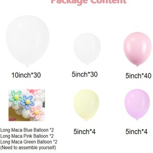 Oster-Ballon-Girlanden-Set Rosa Weiße Ballons Mylar-Ballon Weiße Blumen-Ballons für Oster-Party-Dekoration zu Hause - Product Image 2