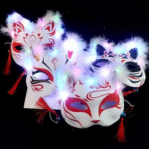 Umweltfreundliche DIY-Dekoration Glitzerndes Federn Fuchs-Halbgesicht Katzen-Animation antike Maske Kindermaske für Party Urlaubsvorrat - Product Image 5