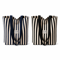 Sac fourre-tout en toile personnalisable élégant, en mélange de coton épais, motif lettres, durable, réutilisable, avec bandoulière en ruban, pour le quotidien, les voyages, ou comme cadeau