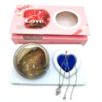 Coffret cadeau vintage rose en acier inoxydable pour bijoux à bricoler soi-même Chaîne de perles d'eau douce Collier de Noël Pendentif Cage de perles d'amour
